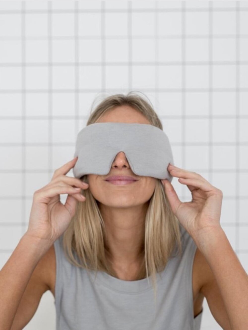 NWOT Lunya Restore Lt Grey Pima Cotton Blend Sleep Mask ~ Sold Out!!!